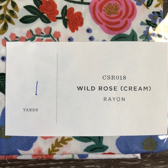 Rifle Paper Co. Accessories - Rifle Paper Co. Wild Rose Cream Rayon Fabric 1yard